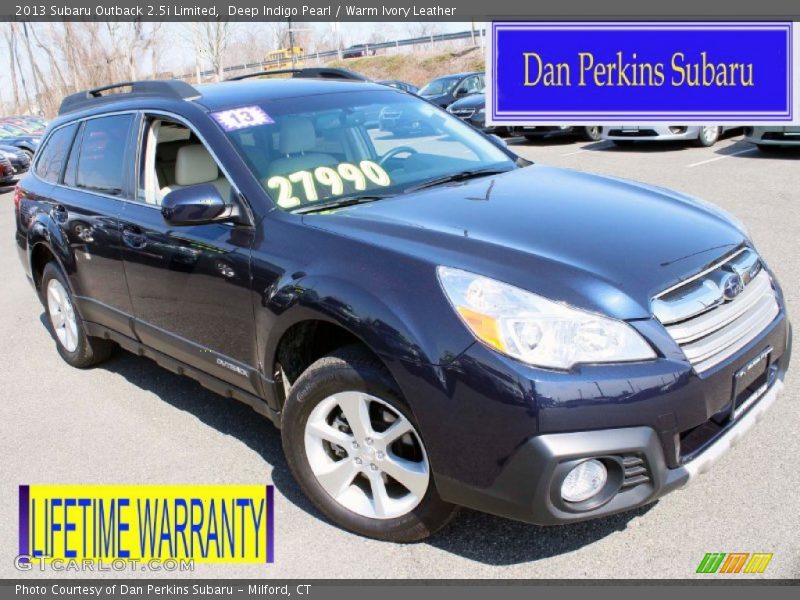 Deep Indigo Pearl / Warm Ivory Leather 2013 Subaru Outback 2.5i Limited