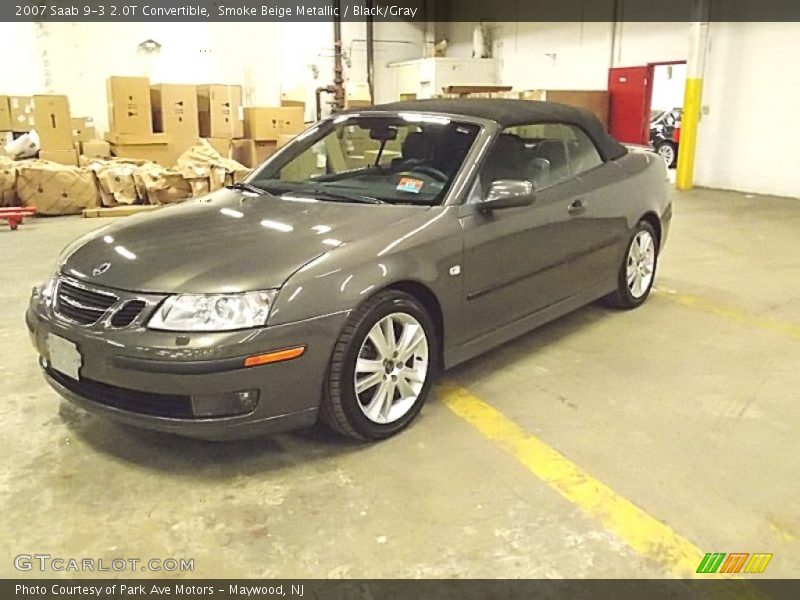 Smoke Beige Metallic / Black/Gray 2007 Saab 9-3 2.0T Convertible