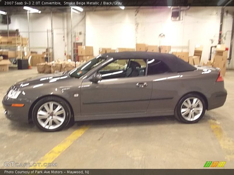 Smoke Beige Metallic / Black/Gray 2007 Saab 9-3 2.0T Convertible