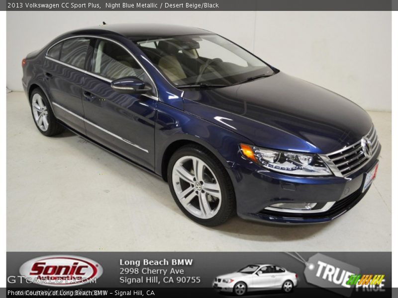 Night Blue Metallic / Desert Beige/Black 2013 Volkswagen CC Sport Plus