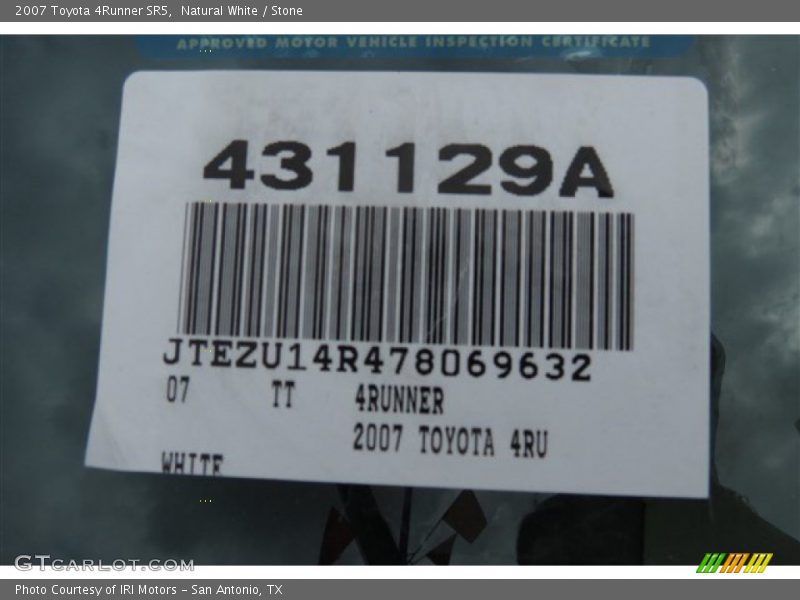 Natural White / Stone 2007 Toyota 4Runner SR5