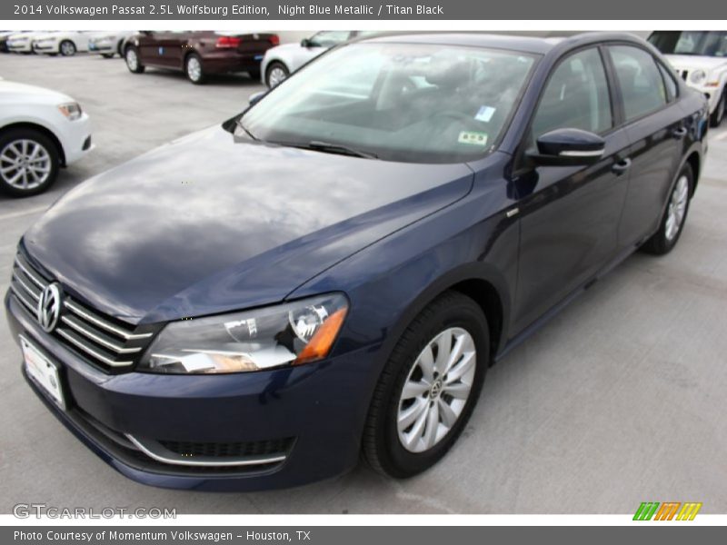 Night Blue Metallic / Titan Black 2014 Volkswagen Passat 2.5L Wolfsburg Edition
