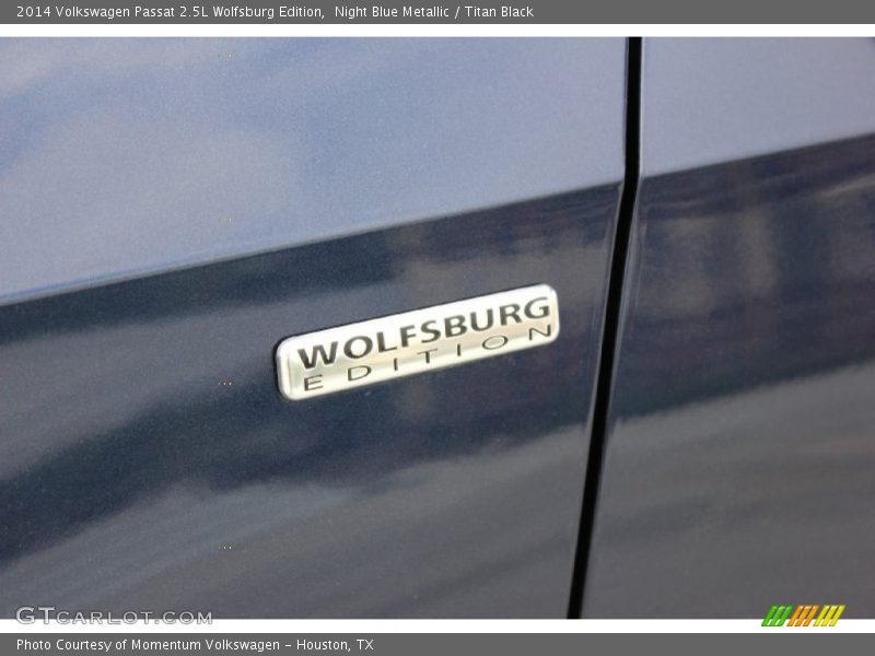 Night Blue Metallic / Titan Black 2014 Volkswagen Passat 2.5L Wolfsburg Edition