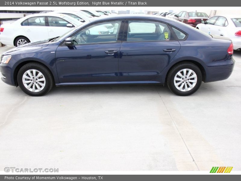 Night Blue Metallic / Titan Black 2014 Volkswagen Passat 2.5L Wolfsburg Edition