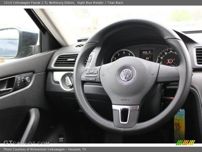 Night Blue Metallic / Titan Black 2014 Volkswagen Passat 2.5L Wolfsburg Edition