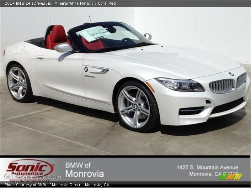 Mineral White Metallic / Coral Red 2014 BMW Z4 sDrive35is