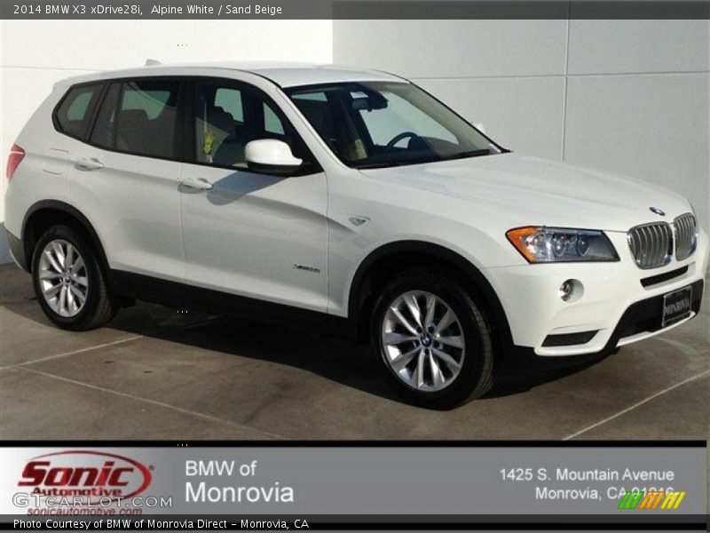 Alpine White / Sand Beige 2014 BMW X3 xDrive28i