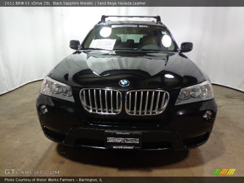 Black Sapphire Metallic / Sand Beige Nevada Leather 2011 BMW X3 xDrive 28i