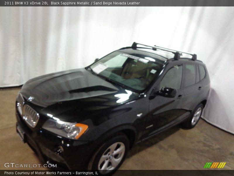 Black Sapphire Metallic / Sand Beige Nevada Leather 2011 BMW X3 xDrive 28i