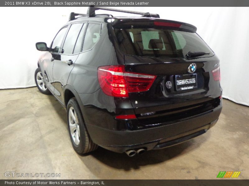 Black Sapphire Metallic / Sand Beige Nevada Leather 2011 BMW X3 xDrive 28i