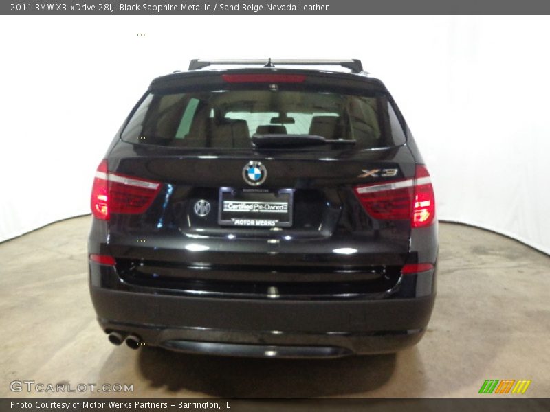 Black Sapphire Metallic / Sand Beige Nevada Leather 2011 BMW X3 xDrive 28i