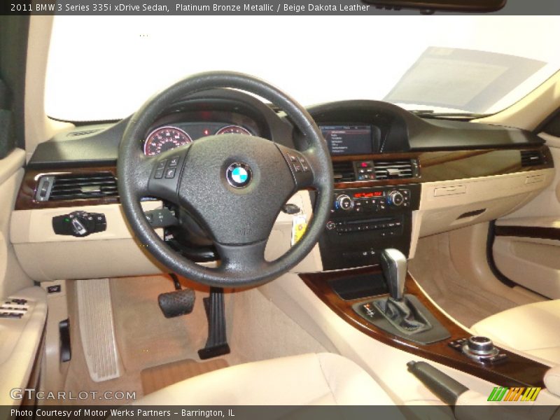 Beige Dakota Leather Interior - 2011 3 Series 335i xDrive Sedan 