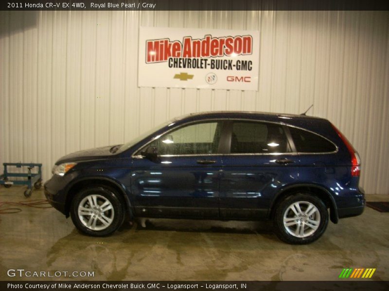 Royal Blue Pearl / Gray 2011 Honda CR-V EX 4WD
