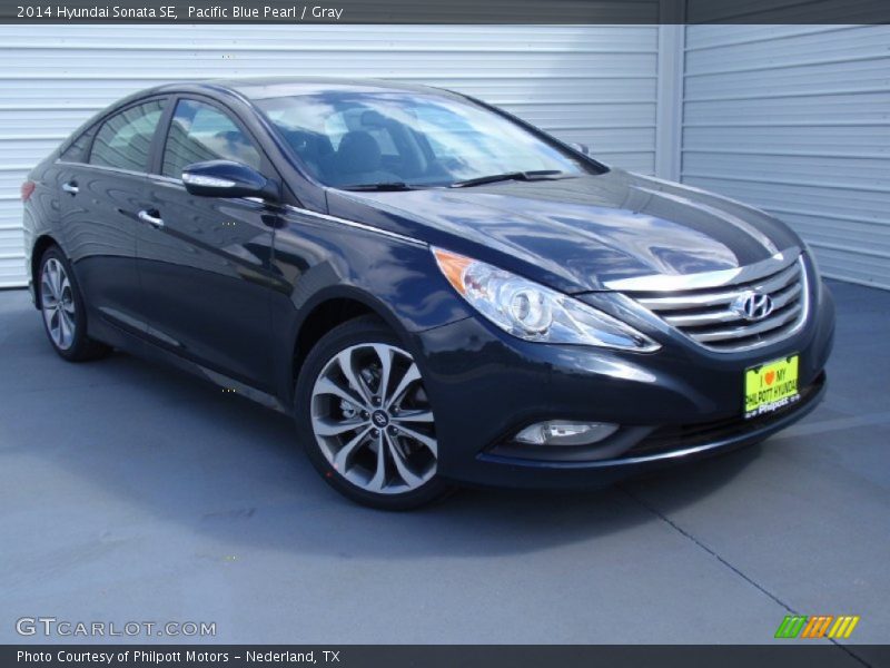Pacific Blue Pearl / Gray 2014 Hyundai Sonata SE