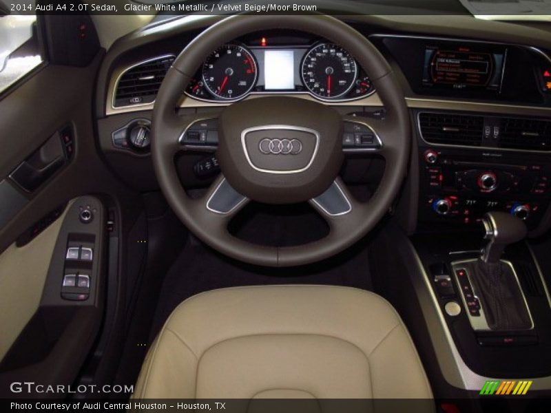 Glacier White Metallic / Velvet Beige/Moor Brown 2014 Audi A4 2.0T Sedan