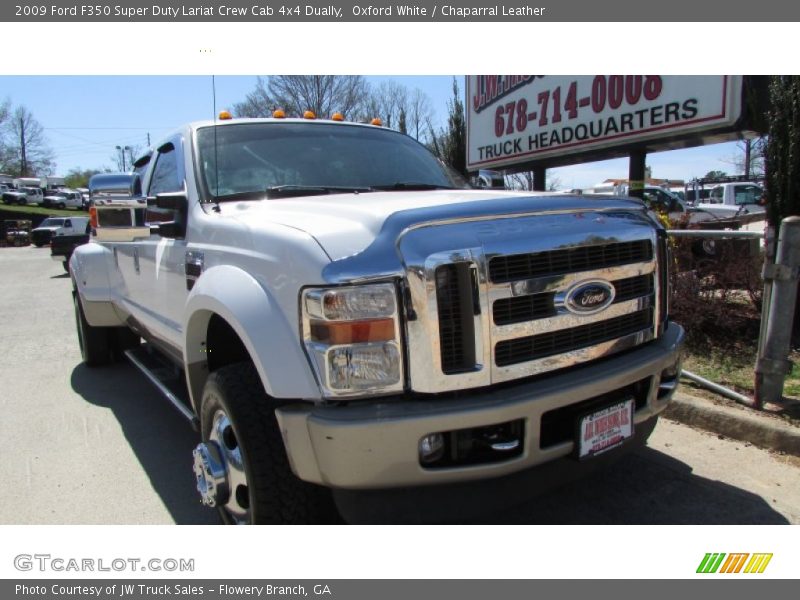Oxford White / Chaparral Leather 2009 Ford F350 Super Duty Lariat Crew Cab 4x4 Dually