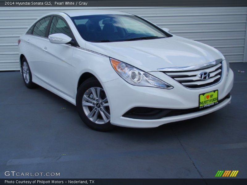 Pearl White / Gray 2014 Hyundai Sonata GLS