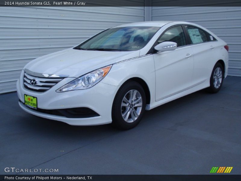 Pearl White / Gray 2014 Hyundai Sonata GLS