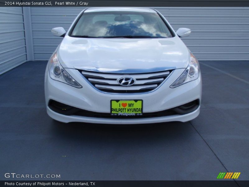 Pearl White / Gray 2014 Hyundai Sonata GLS