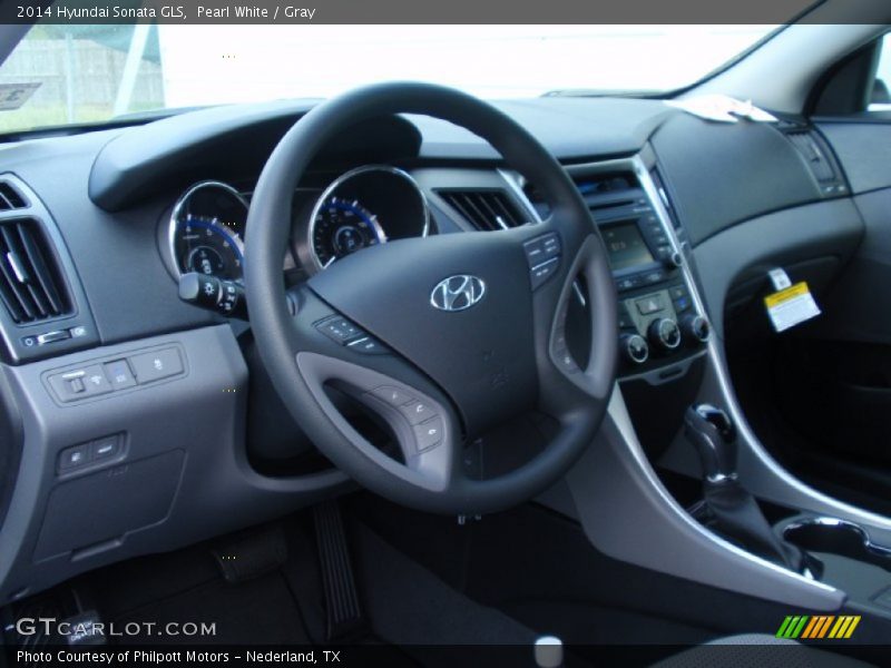 Pearl White / Gray 2014 Hyundai Sonata GLS