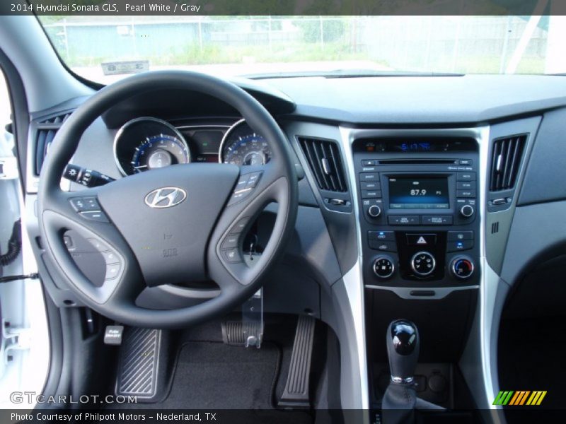 Pearl White / Gray 2014 Hyundai Sonata GLS