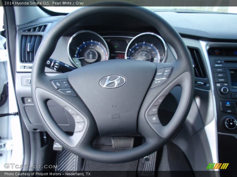 Pearl White / Gray 2014 Hyundai Sonata GLS