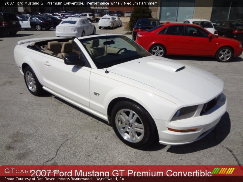 Performance White / Medium Parchment 2007 Ford Mustang GT Premium Convertible