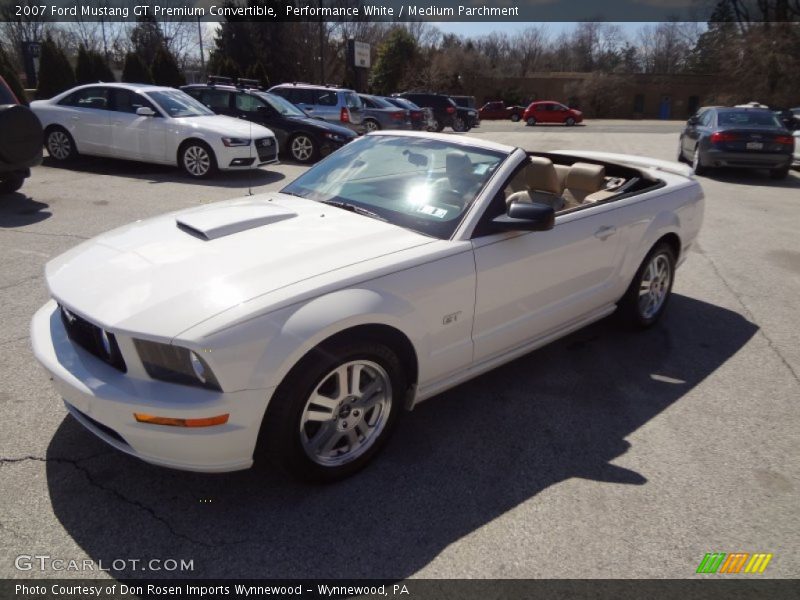 Performance White / Medium Parchment 2007 Ford Mustang GT Premium Convertible