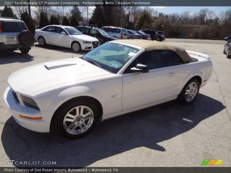 Performance White / Medium Parchment 2007 Ford Mustang GT Premium Convertible