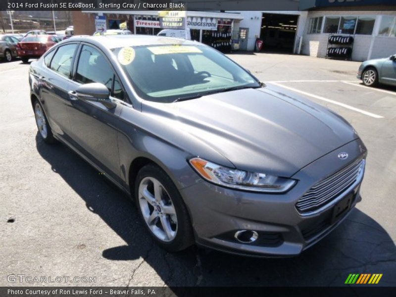 Sterling Gray / Charcoal Black 2014 Ford Fusion SE EcoBoost