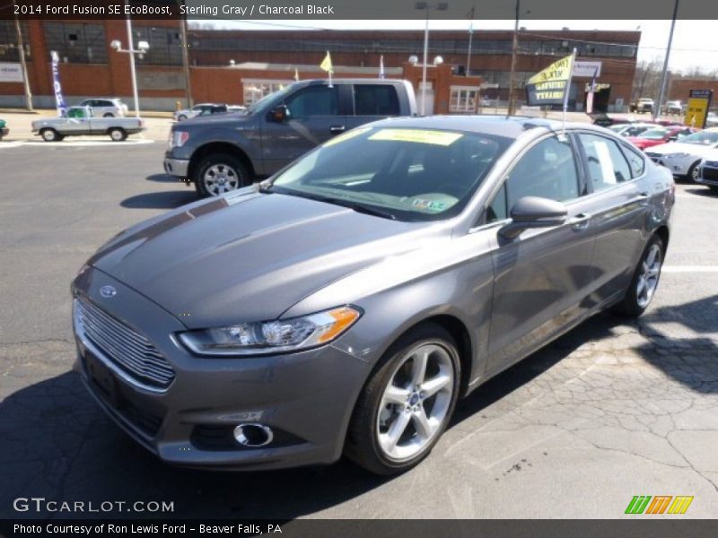 Sterling Gray / Charcoal Black 2014 Ford Fusion SE EcoBoost