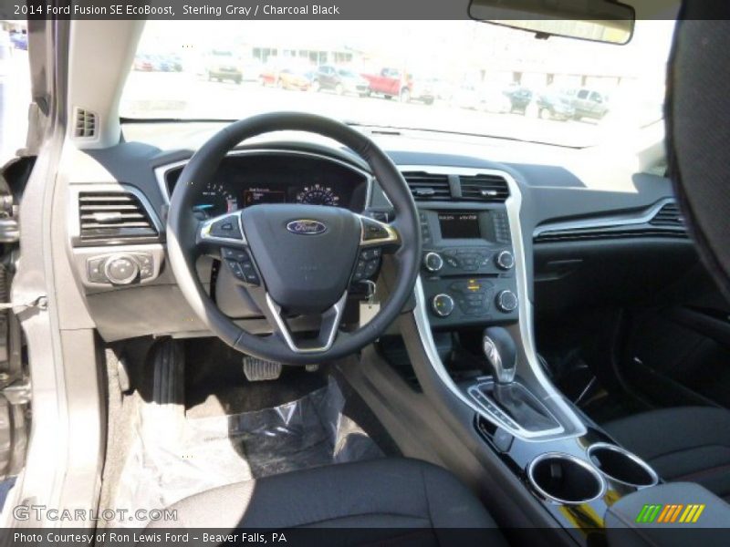 Sterling Gray / Charcoal Black 2014 Ford Fusion SE EcoBoost