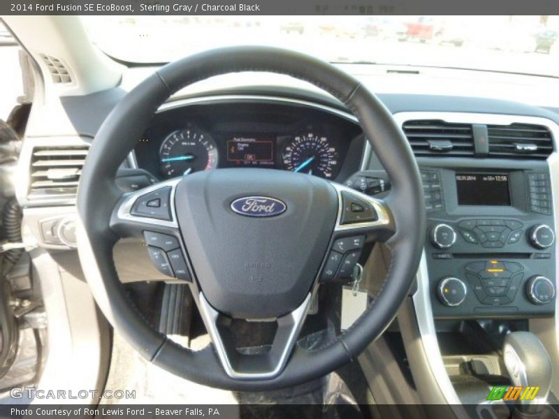 Sterling Gray / Charcoal Black 2014 Ford Fusion SE EcoBoost