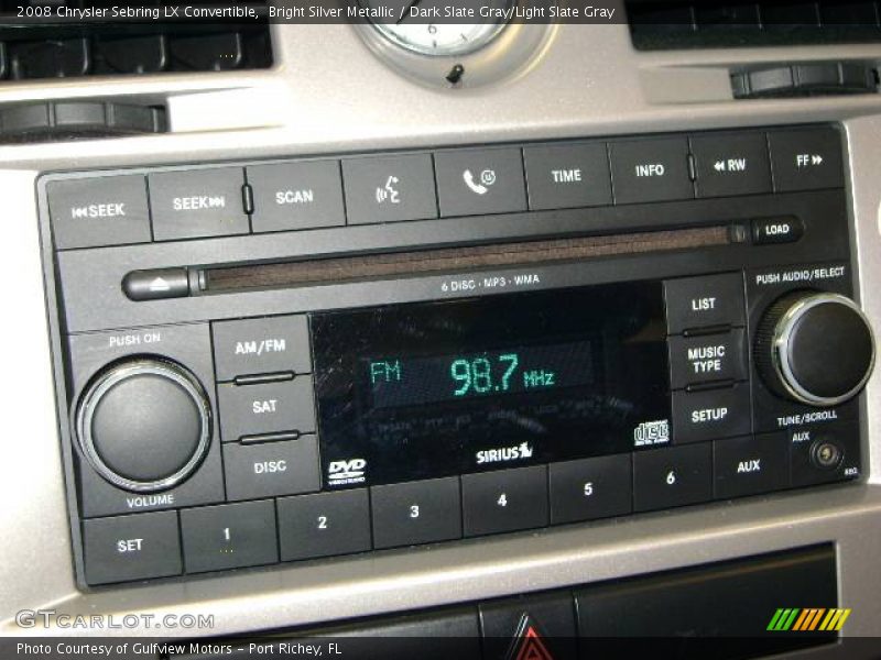 Bright Silver Metallic / Dark Slate Gray/Light Slate Gray 2008 Chrysler Sebring LX Convertible