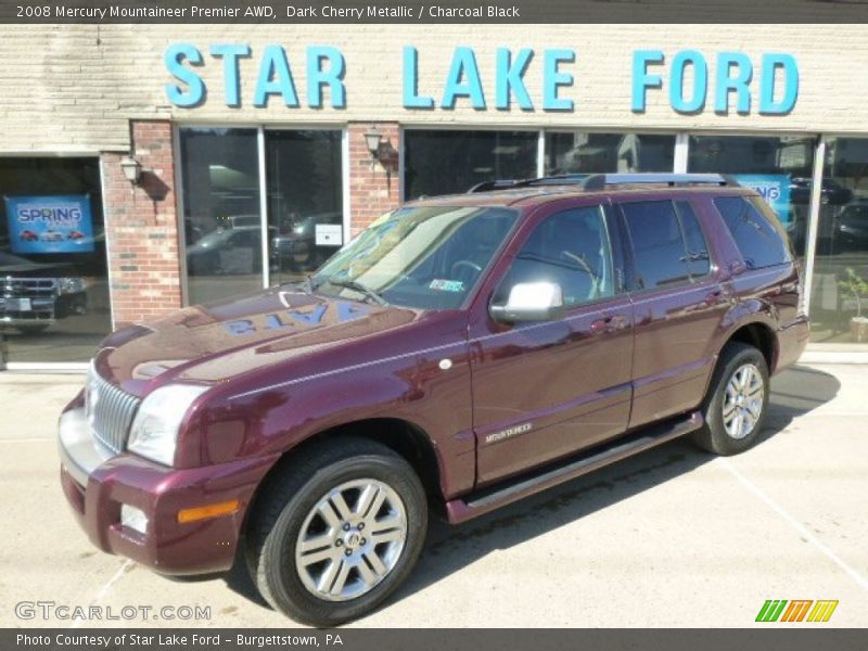 Dark Cherry Metallic / Charcoal Black 2008 Mercury Mountaineer Premier AWD