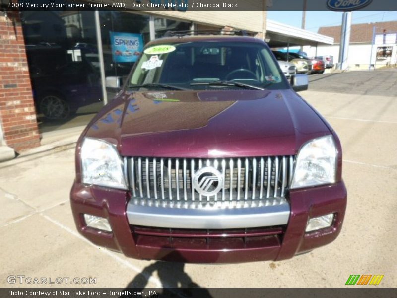Dark Cherry Metallic / Charcoal Black 2008 Mercury Mountaineer Premier AWD