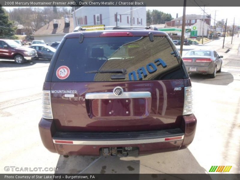 Dark Cherry Metallic / Charcoal Black 2008 Mercury Mountaineer Premier AWD
