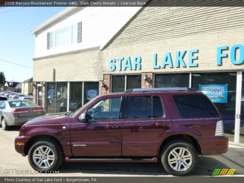 Dark Cherry Metallic / Charcoal Black 2008 Mercury Mountaineer Premier AWD