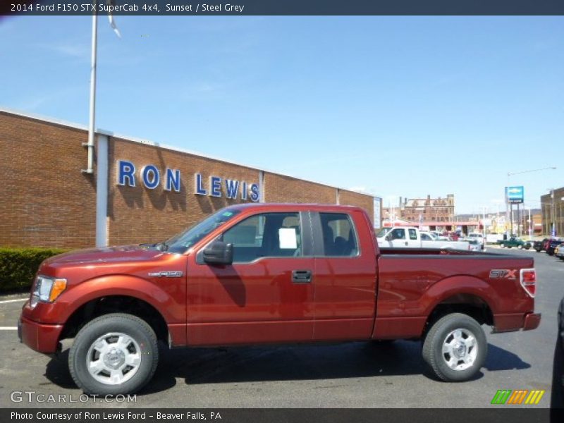 Sunset / Steel Grey 2014 Ford F150 STX SuperCab 4x4