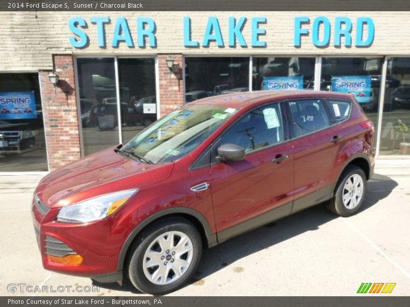 Sunset / Charcoal Black 2014 Ford Escape S