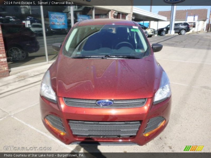 Sunset / Charcoal Black 2014 Ford Escape S