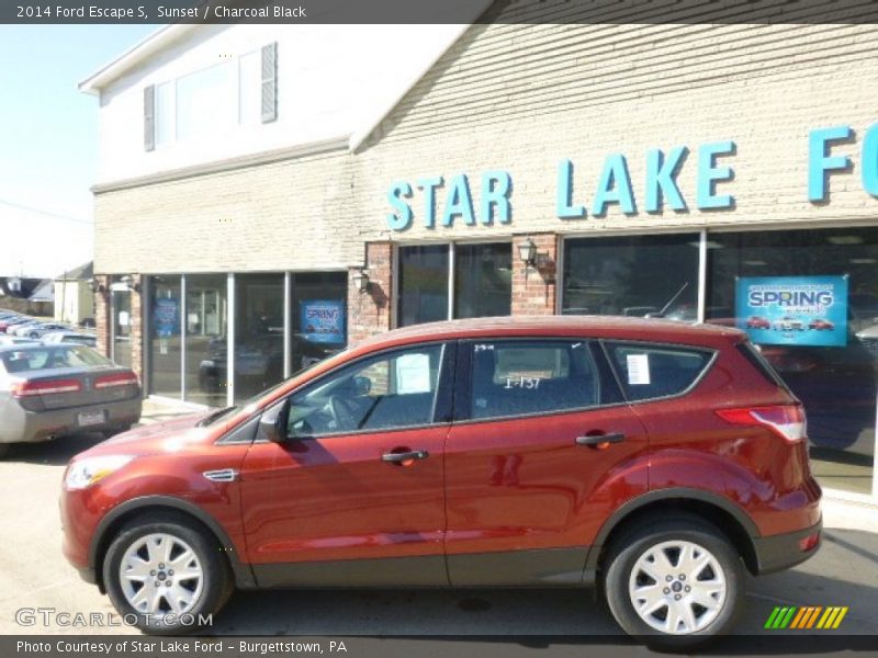 Sunset / Charcoal Black 2014 Ford Escape S