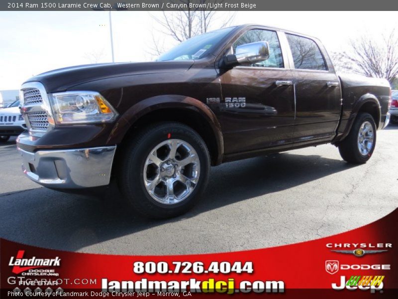 Western Brown / Canyon Brown/Light Frost Beige 2014 Ram 1500 Laramie Crew Cab