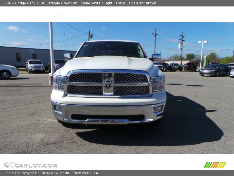 Stone White / Light Pebble Beige/Bark Brown 2009 Dodge Ram 1500 Laramie Crew Cab