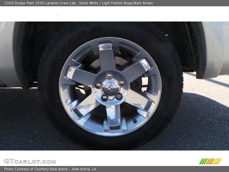 Stone White / Light Pebble Beige/Bark Brown 2009 Dodge Ram 1500 Laramie Crew Cab