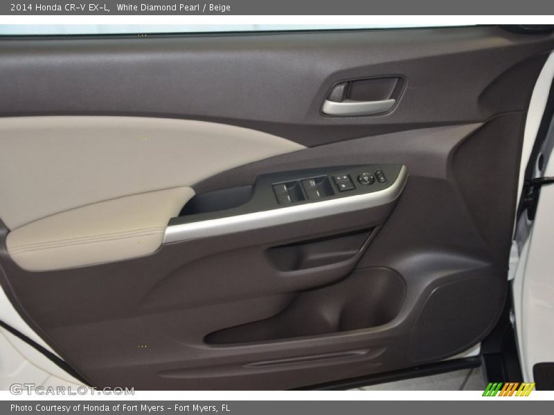 White Diamond Pearl / Beige 2014 Honda CR-V EX-L