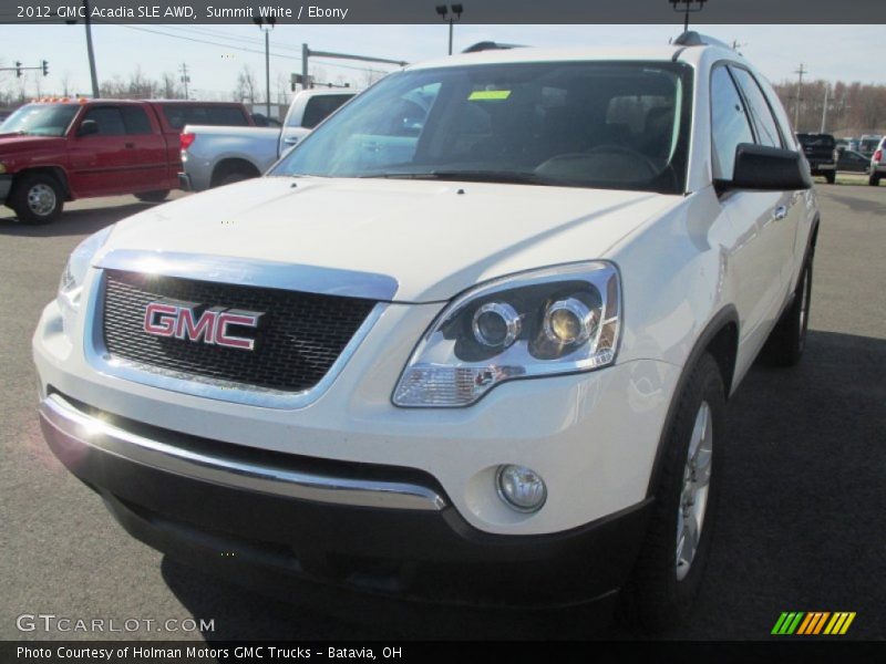 Summit White / Ebony 2012 GMC Acadia SLE AWD