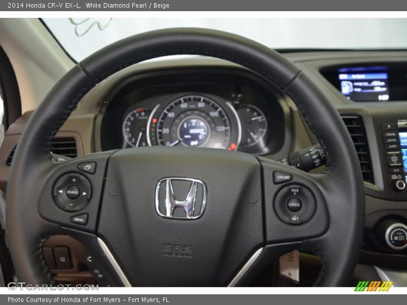 White Diamond Pearl / Beige 2014 Honda CR-V EX-L