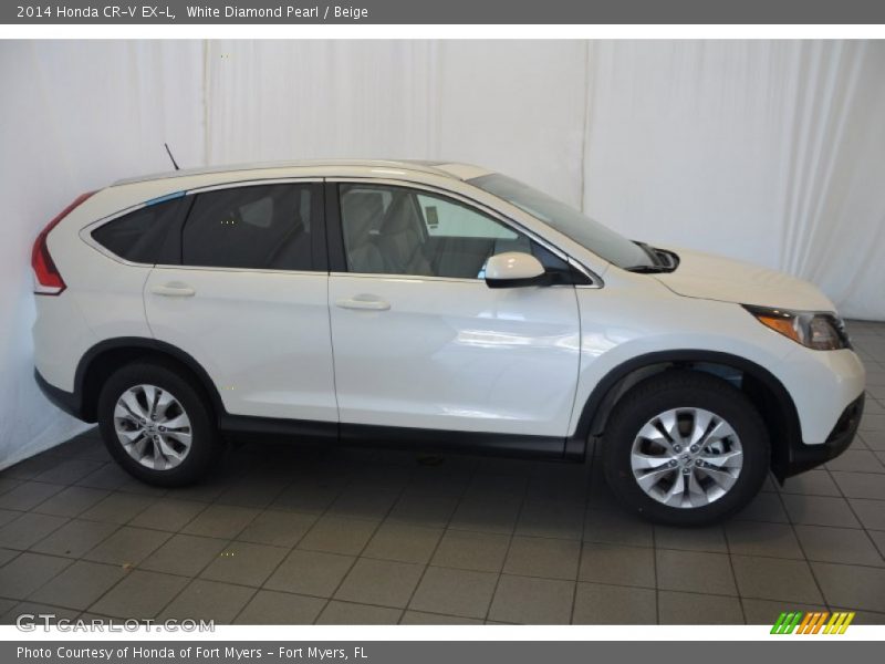 White Diamond Pearl / Beige 2014 Honda CR-V EX-L
