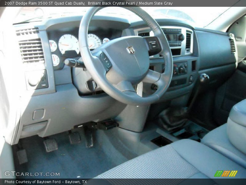 Brilliant Black Crystal Pearl / Medium Slate Gray 2007 Dodge Ram 3500 ST Quad Cab Dually